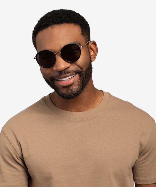 Nagano Black Silver AcetateSunglass Frames for Men from EyeBuyDirect