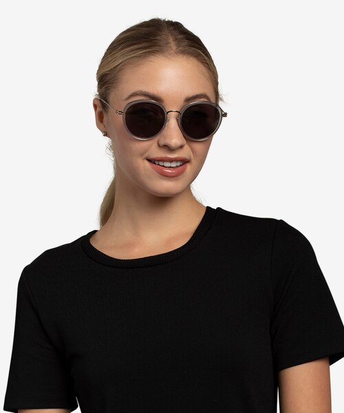 Nagano Clear Gray Silver AcétateSoleil de Lunette de vue pour Femmes d'EyeBuyDirect