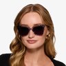 September Clear Blue Floral Gold AcetateSunglass Frames for Women from EyeBuyDirect