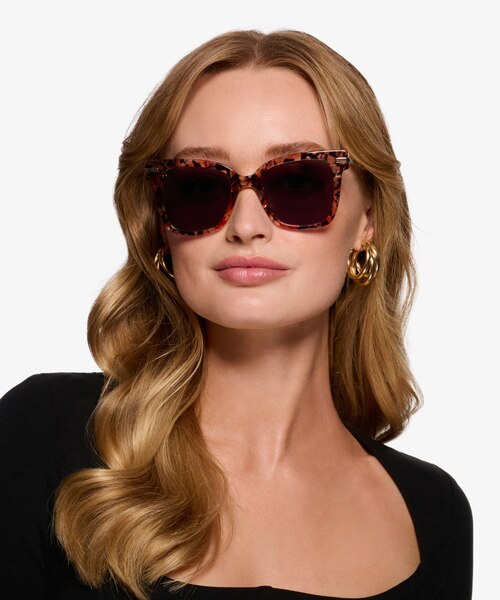 September Brown Floral Gold AcetateSunglass Frames for Women from EyeBuyDirect