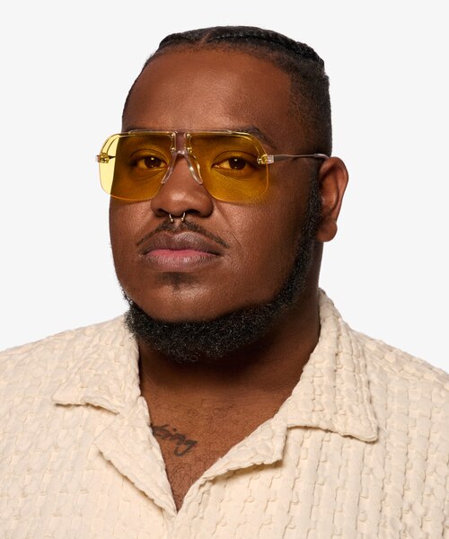 Chroma Clear Gold AcetateSunglass Frames for Men from EyeBuyDirect