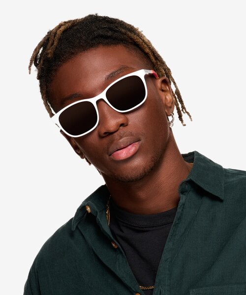 Tenacity Solid White MetalSunglass Frames for Men from EyeBuyDirect