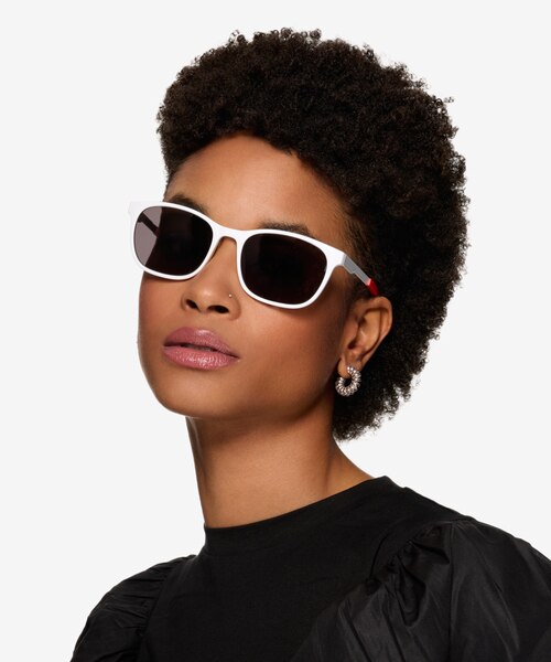 Tenacity Solid White MetalSunglass Frames for Women from EyeBuyDirect