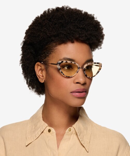 Genevieve Milky Cream Tortoise AcetateSunglass Frames for Women from EyeBuyDirect