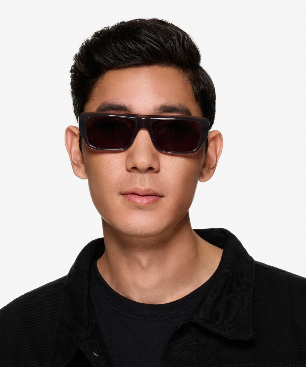 Valley Rectangle Gray Frame Prescription Sunglasses Eyebuydirect Canada