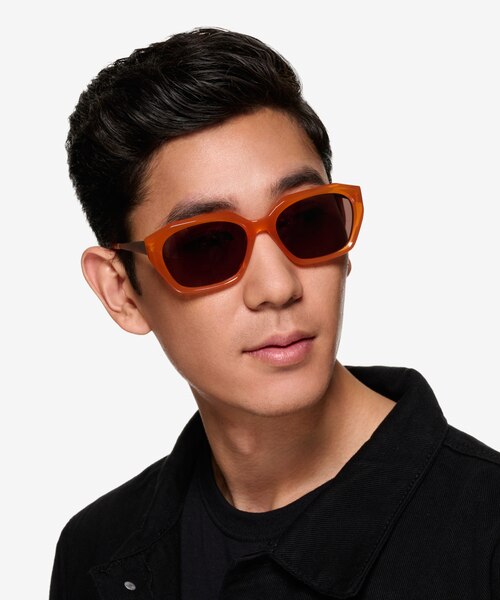 Spritz Orange AcétateSoleil de Lunette de vue pour Hommes d'EyeBuyDirect