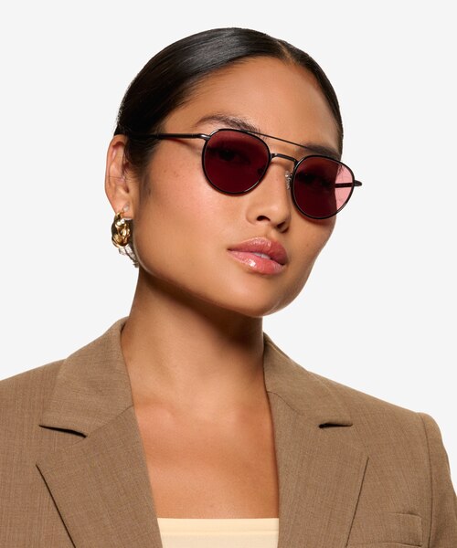 Ned Solid Black AcetateSunglass Frames for Women from EyeBuyDirect