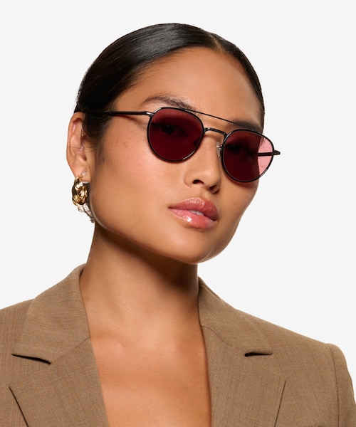 Ned Solid Black AcetateSunglass Frames for Women from EyeBuyDirect