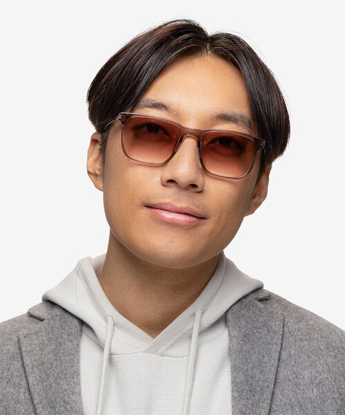 Climb Crystal Brown AcetateSunglass Frames for Men from EyeBuyDirect