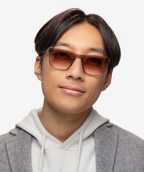 Climb Crystal Brown AcetateSunglass Frames for Men from EyeBuyDirect