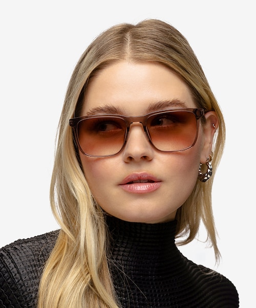 Climb Crystal Brown AcetateSunglass Frames for Women from EyeBuyDirect