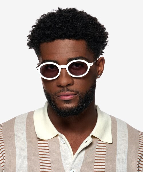 Adel White AcetateSunglass Frames for Men from EyeBuyDirect