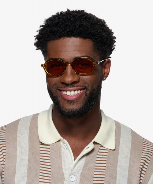 Adel Clear Orange AcetateSunglass Frames for Men from EyeBuyDirect