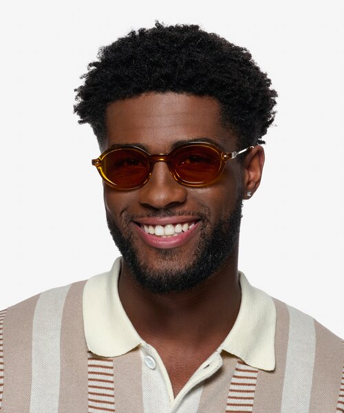 Adel Clear Orange AcetateSunglass Frames for Men from EyeBuyDirect