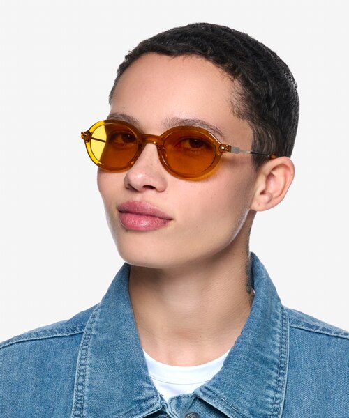 Adel Clear Orange AcetateSunglass Frames for Women from EyeBuyDirect