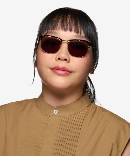 Spotty Tortoise Gold Blume -  Acetate Sunglasses