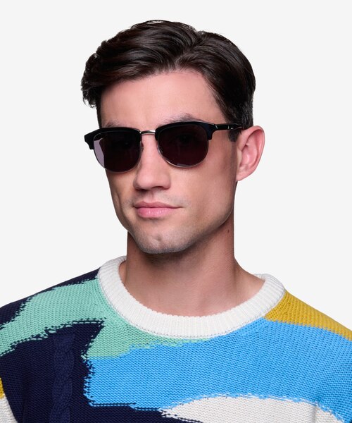 Blume Black Silver AcetateSunglass Frames for Men from EyeBuyDirect