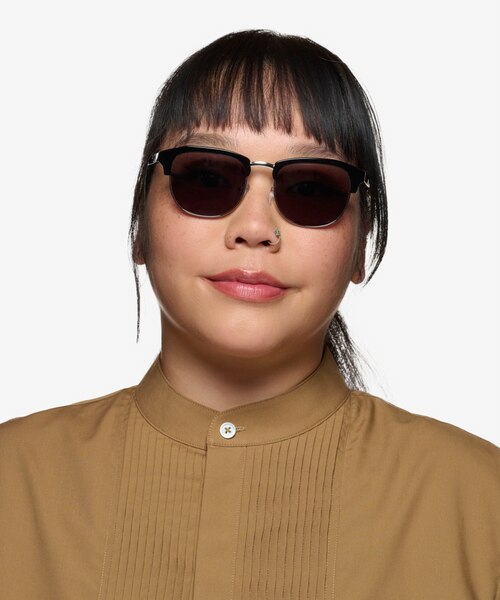 Blume Black Silver AcetateSunglass Frames for Women from EyeBuyDirect