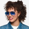 Mortar Tortoise Silver AcetateSunglass Frames for Women from EyeBuyDirect