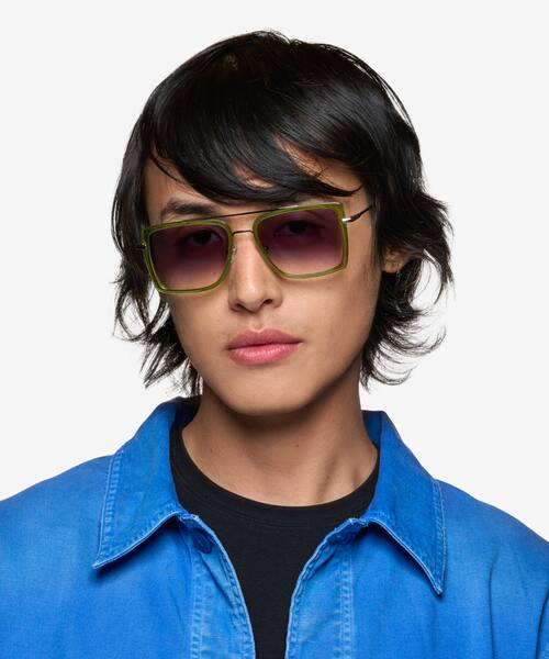 Clear Green Bronze Kiln -  Acetate Sunglasses