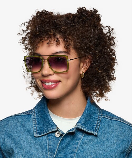 Kiln Clear Green Bronze AcetateSunglass Frames for Women from EyeBuyDirect