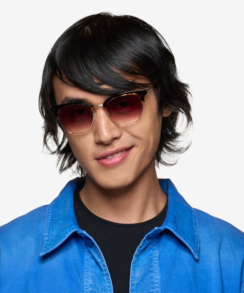 Inlay Tortoise Gold AcetateSunglass Frames for Men from EyeBuyDirect