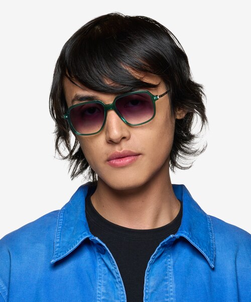 Stitch Clear Green AcetateSunglass Frames for Men from EyeBuyDirect