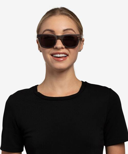 Striped Wood Bosk -  Eco-friendly Sunglasses
