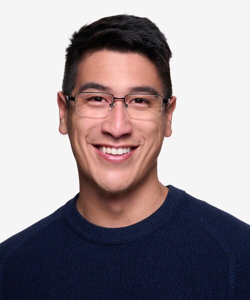 Aron Black TitaniumEyeglass Frames for Men from EyeBuyDirect