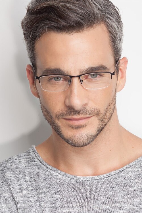 Hatch Black TitaniumEyeglass Frames for Men from EyeBuyDirect