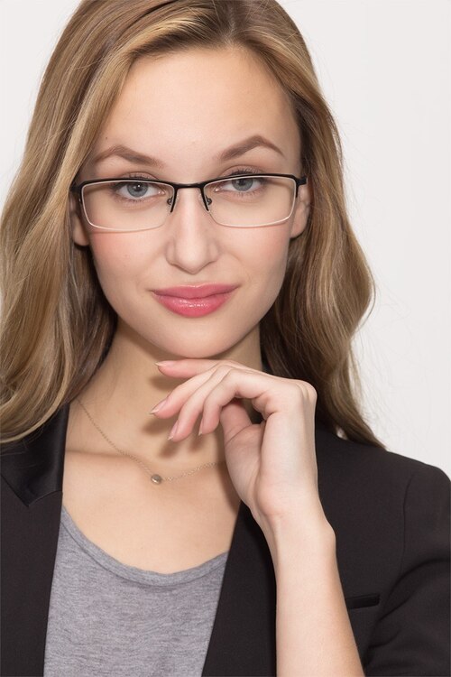 Hatch Black TitaniumEyeglass Frames for Women from EyeBuyDirect