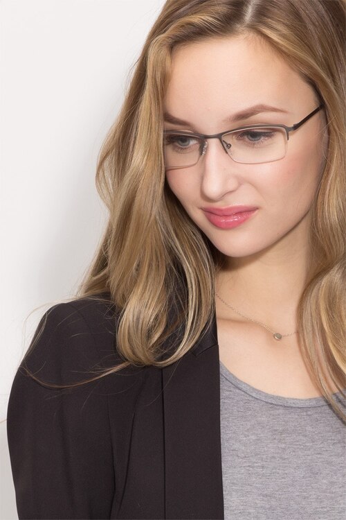 Hatch Gunmetal TitaniumEyeglass Frames for Women from EyeBuyDirect