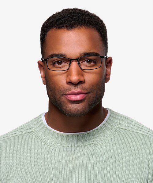Present Noir TitaniumMontures de lunettes de vue pour Hommes d'EyeBuyDirect