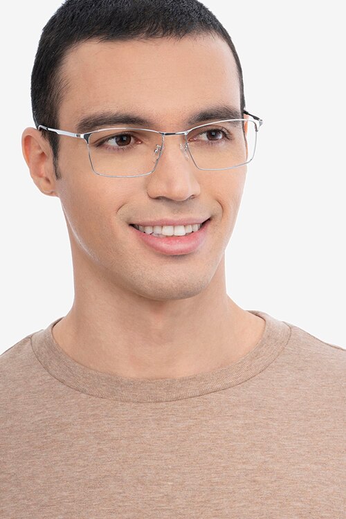 Decider Silver TitaniumEyeglass Frames for Men from EyeBuyDirect