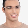 Decider Silver TitaniumEyeglass Frames for Men from EyeBuyDirect