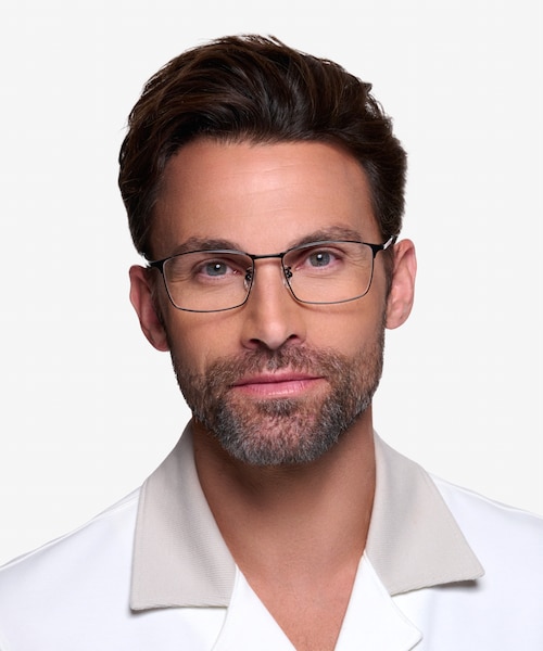 Decider Black TitaniumEyeglass Frames for Men from EyeBuyDirect