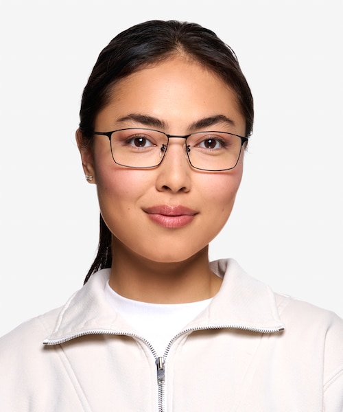 Decider Black TitaniumEyeglass Frames for Women from EyeBuyDirect
