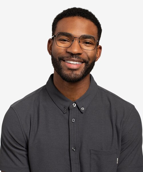 East Black TitaniumEyeglass Frames for Men from EyeBuyDirect
