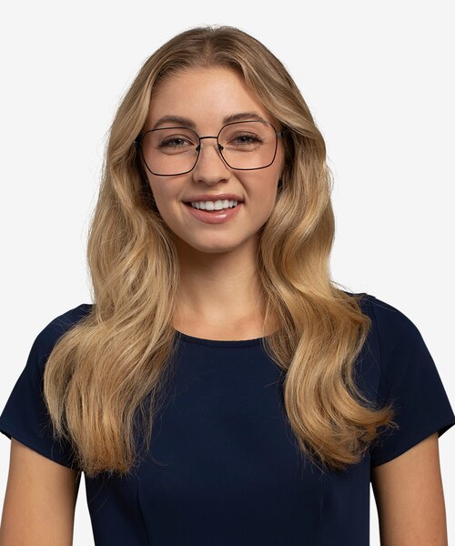 East Black TitaniumEyeglass Frames for Women from EyeBuyDirect