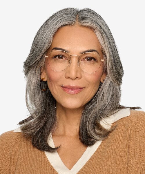 Geometry Rose Gold TitaniumEyeglass Frames for Women from EyeBuyDirect