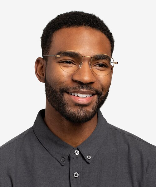Geometry Bronze TitaniumEyeglass Frames for Men from EyeBuyDirect