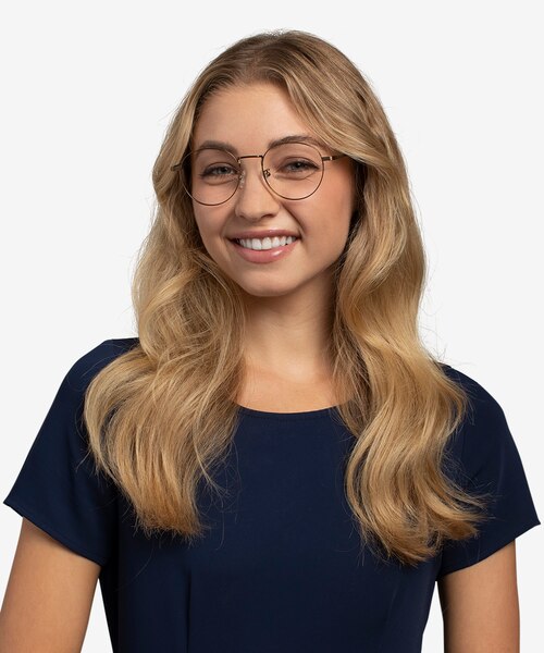 Geometry Bronze TitaniumEyeglass Frames for Women from EyeBuyDirect