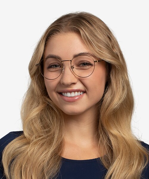 Geometry Bronze TitaniumEyeglass Frames for Women from EyeBuyDirect