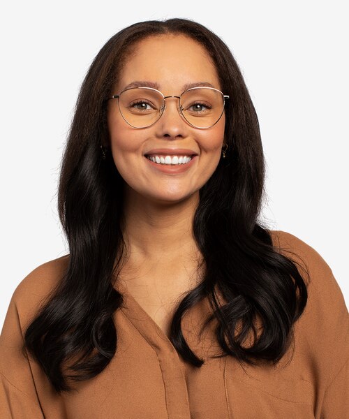 Lila Silver TitaniumEyeglass Frames for Women from EyeBuyDirect
