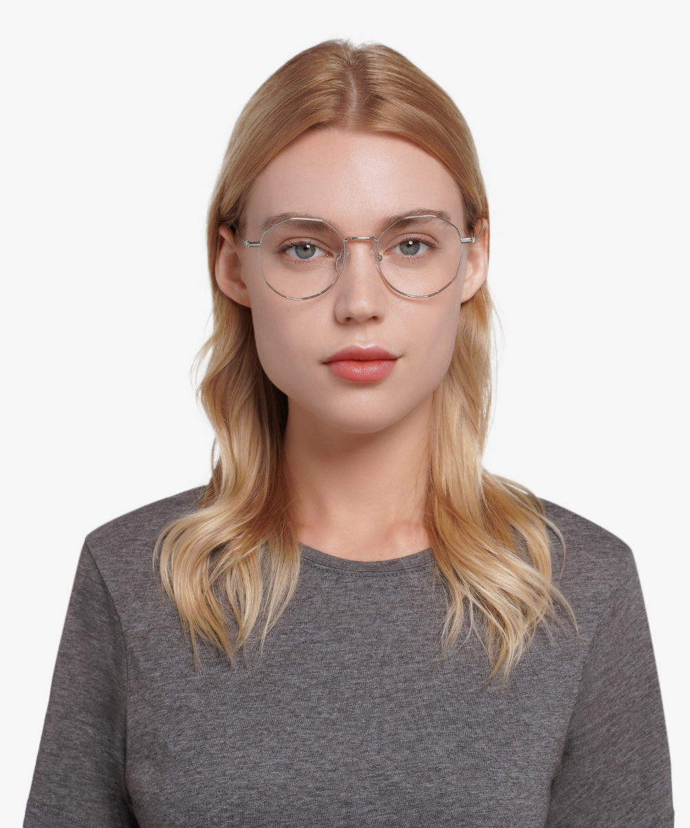 Julia Geometric Silver Full Rim Eyeglasses Eyebuydirect Canada