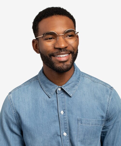 Midtown Rose Gold TitaniumEyeglass Frames for Men from EyeBuyDirect