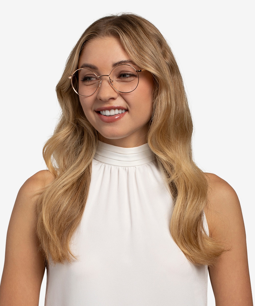 Midtown Round Gold Full Rim Eyeglasses | Eyebuydirect