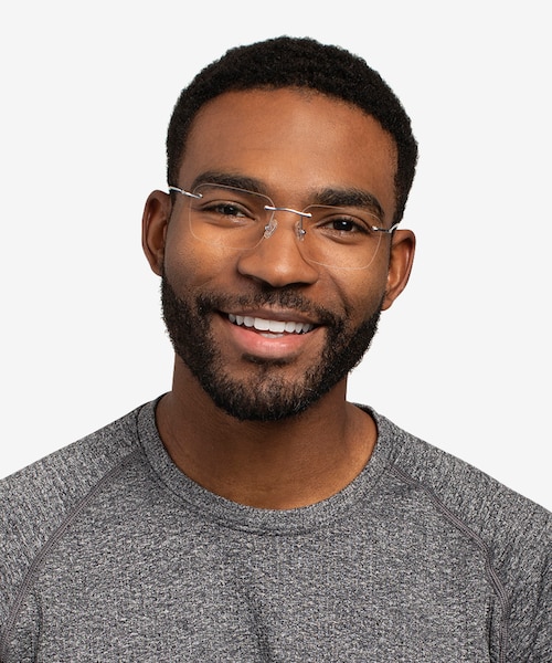 Nate Silver Clear Blue TitaniumEyeglass Frames for Men from EyeBuyDirect