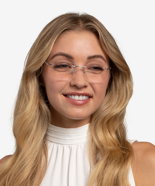 Nate Silver Clear Blue TitaniumEyeglass Frames for Women from EyeBuyDirect