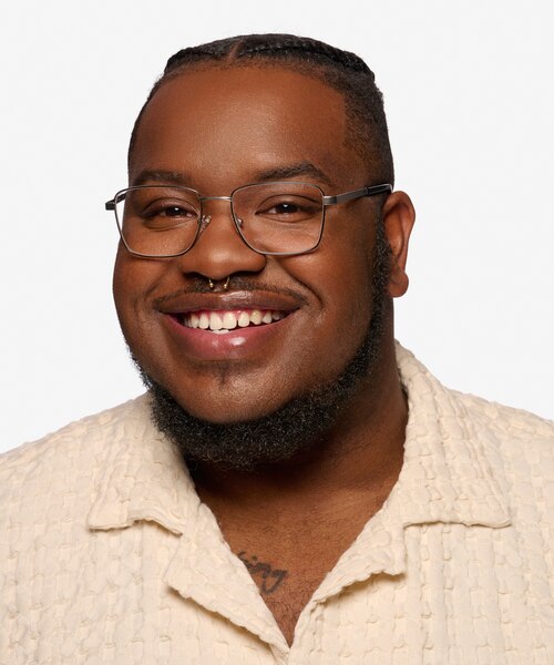 Bolton Silver Black TitaniumEyeglass Frames for Men from EyeBuyDirect